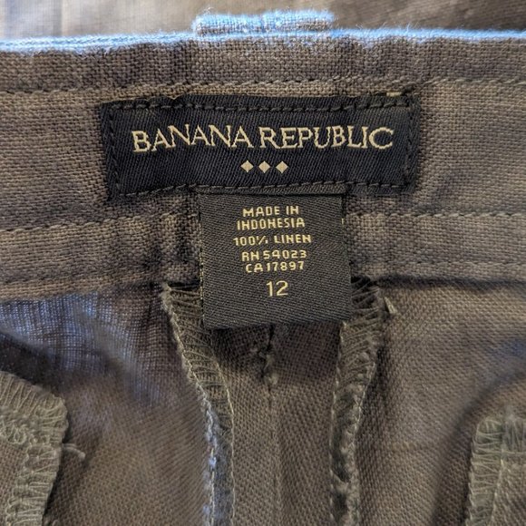 Banana Republic NWT 100% Linen Martin Fit Pant Charcoal Size 12 - Picture 4 of 11